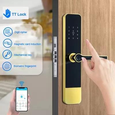 Apartment Grip Open Smart Fingerprint Door Lock TTLock App Remote Unlock Door Lock