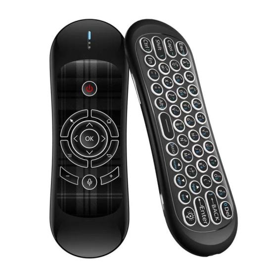 Backlit Voice Air Mouse Remote Control with Keyboard, Built in Gyro Sensors 2.4GHz Wireless Air Fly