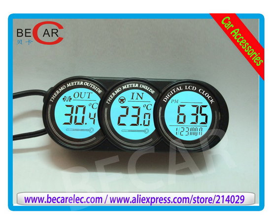 Car Clock with in/Out Thermometer CT39