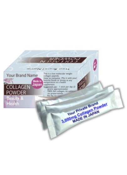 Collagen Powder Mix (3grams, 5grams and 10 Grams Sticks). Made in Japan.