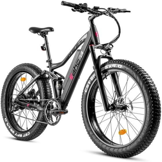 Eahora AM100 AM200 Electric Mountain Bicycle Dual Hydraulic Brakes, Air Full Suspension 48V Urban EL