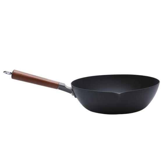 Flat Bottom Wok Pan IMESH-K2803 – Commercial Cookware Manufacturer