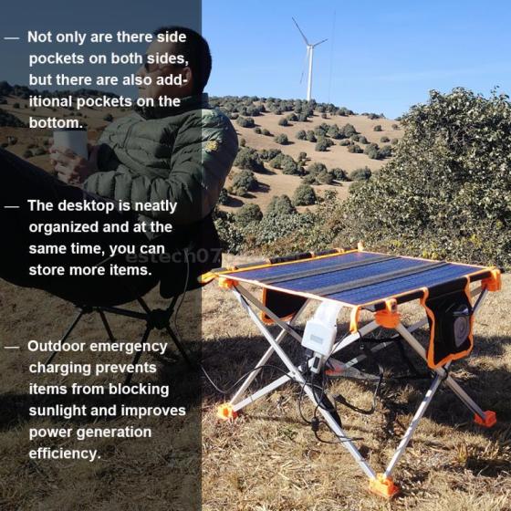 Folding Solar Camping Charging Table–Integrated Solar Furni