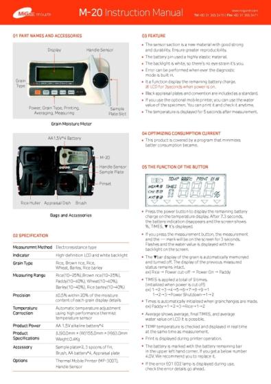 M-20 Grain Moisture Meter