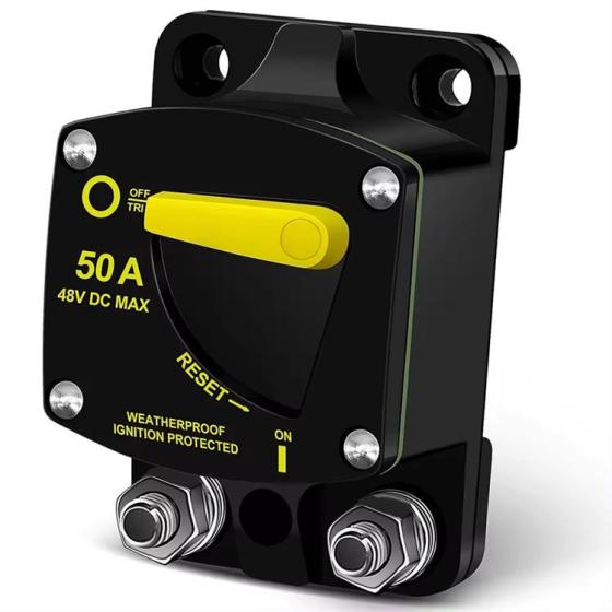 Manual Reset Circuit Breaker 12v-48v 50 Amp Circuit Breaker for Boat Marine RV Yacht–Marine Circuit