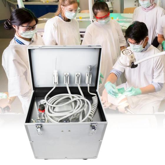 Mini CE Approved Luxury Suitcase Dental Suction Unit Set Portable Dental Air Compressor