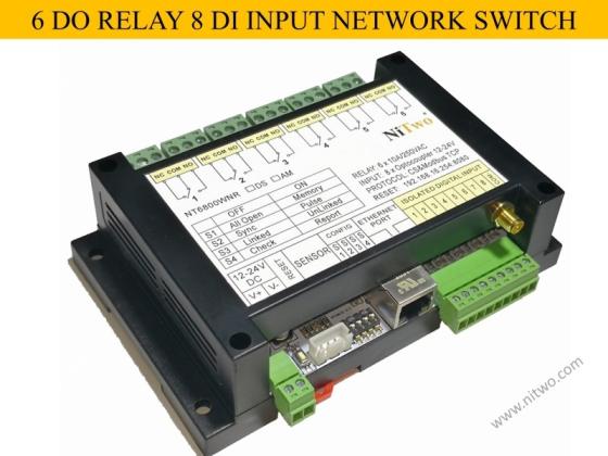 NT6800WNR 6 Relay DO 8 Isolated Input DI Communicate by RJ45 Network or Wi-Fi Support Modbus-TCP