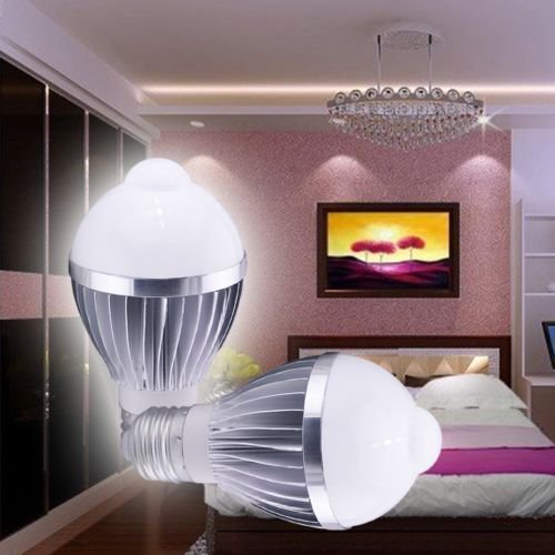 PIR E27 5W LED Bulb Human Infrared Auto Motion Sensor Light White Lamp AC85-265V