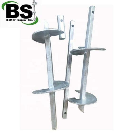 Power Ground Foundation System Earth Helix Anchor Hot Dipped Zinc Coating Square Bar