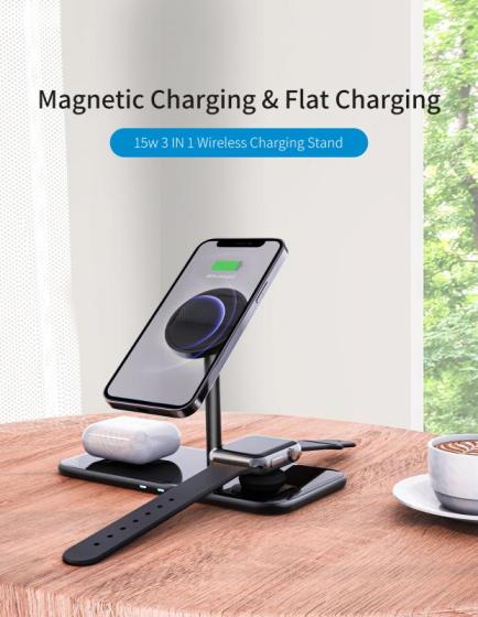 QI2 15W Lantaisi 3-IN-1 Magnetic Wireless Charger SW12 From Source Factory ODM/OEM