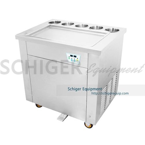 SCHIGER 1 Big Pan Thai Fried Ice Cream Machine with Smart Tem