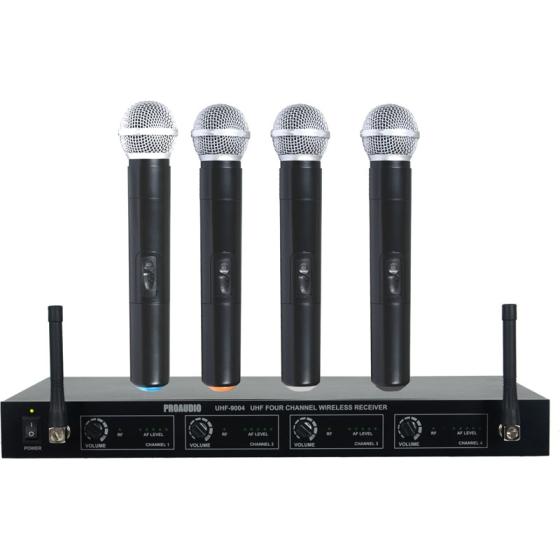 UHF Fixed Frequency Four Channels Wireless Microphone System