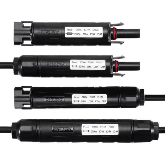 Waterproof IP67 PV 4.0 Solar Inline Fuse Connector 1000VDC Removable Fuse Connector