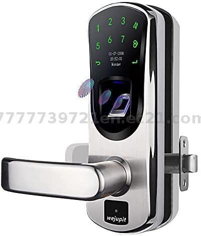 WeJupit V8 Keyless Entry Smart Door Lock, Fingerprint Stainless Steel Touchscreen with Electronic Ke