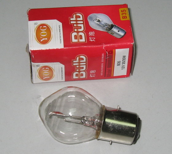 YOG Motorcycle Head Light Bulb (BA20d 12V 35/35W for Bajaj/TV